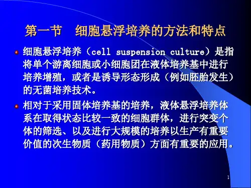 细胞悬浮培养的方法和特点1