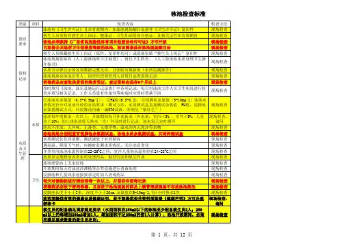 物业管理泳池检查标准范本