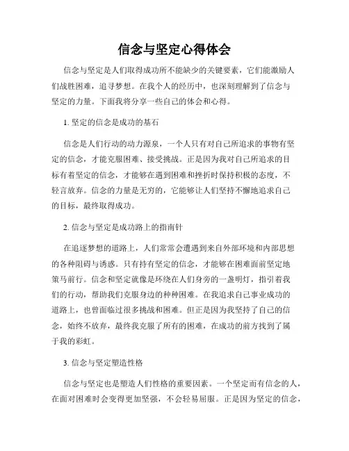 信念与坚定心得体会