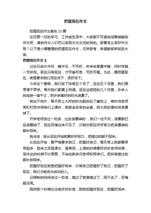把握现在作文