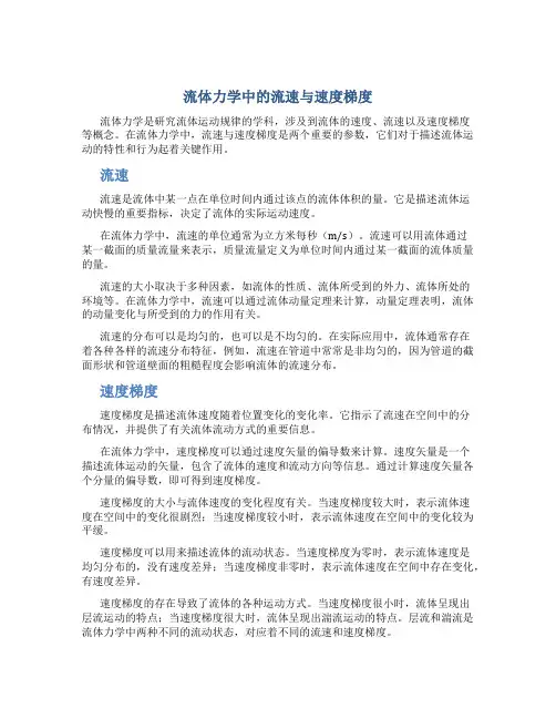 流体力学中的流速与速度梯度