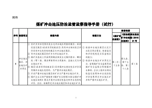 《煤矿冲击地压防治监管监察指导手册(试行)》