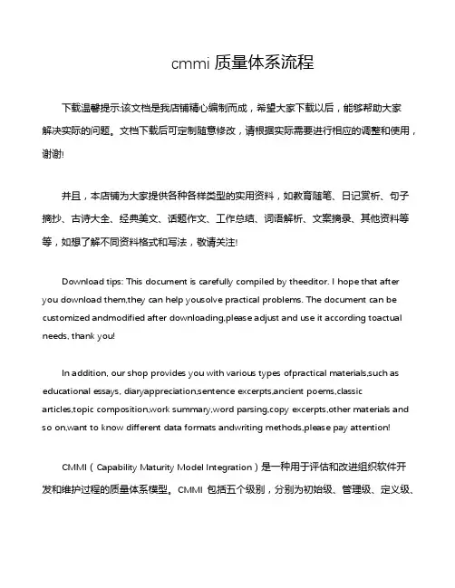 cmmi质量体系流程