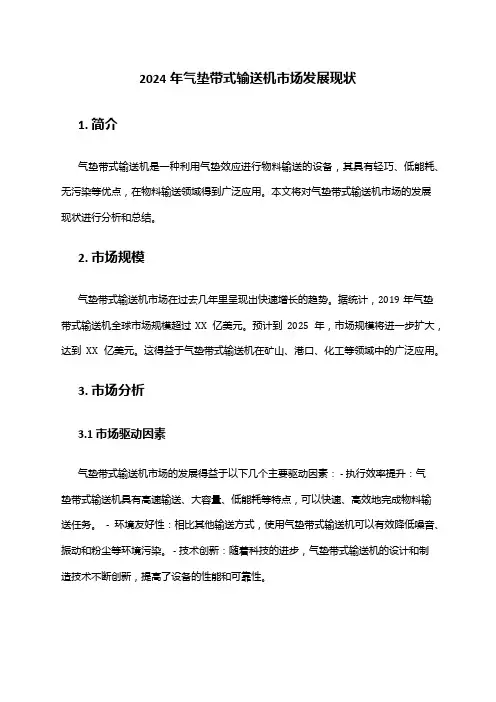 2024年气垫带式输送机市场发展现状