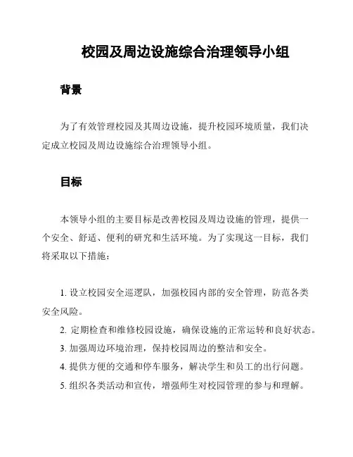 校园及周边设施综合治理领导小组