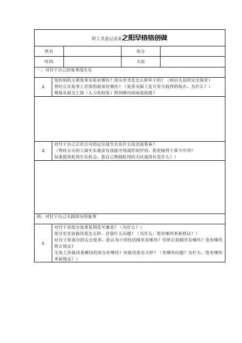 员工访谈记录表