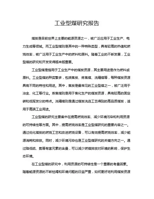 工业型煤研究报告