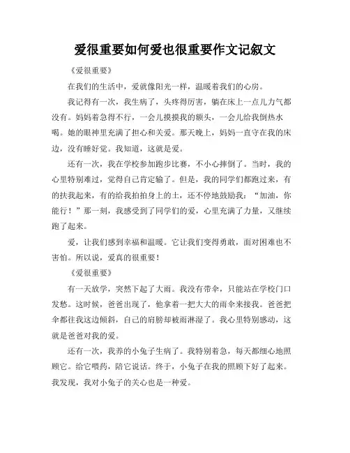 爱很重要如何爱也很重要作文记叙文