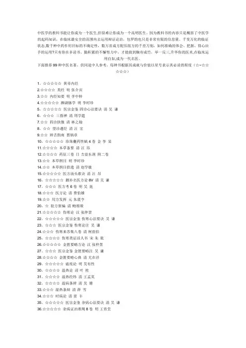 中医名著99本