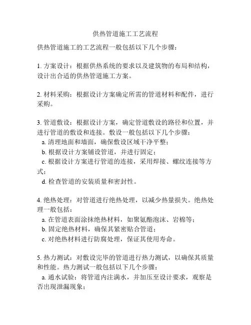 供热管道施工工艺流程
