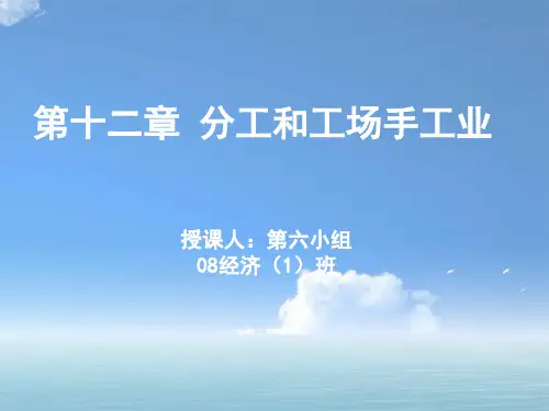 第六组(第十二章 分工和工场手工业)