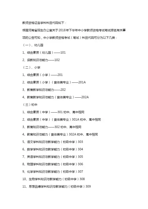 教师资格证初中数学报考科目代码