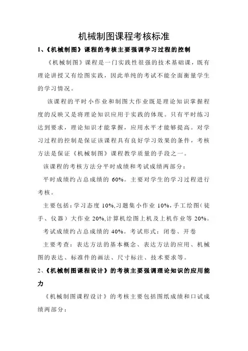 机械制图课程考核标准