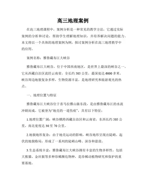 高三地理案例