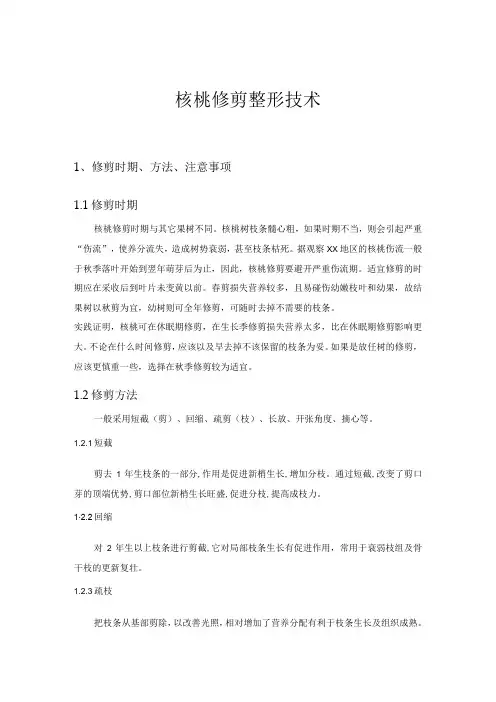 核桃修剪整形技术