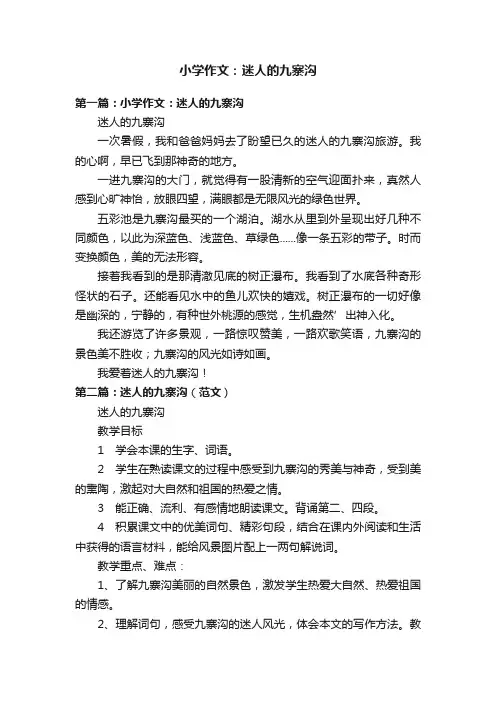 小学作文：迷人的九寨沟
