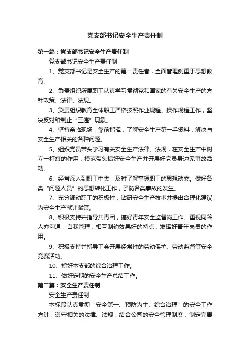 党支部书记安全生产责任制