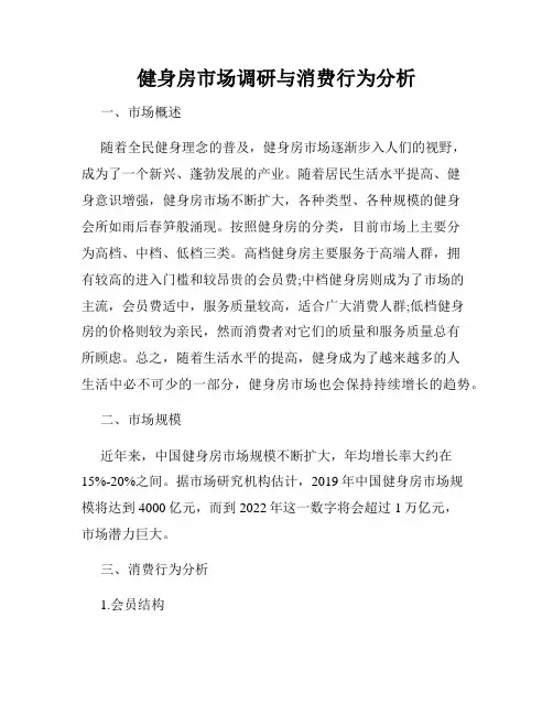 健身房市场调研与消费行为分析