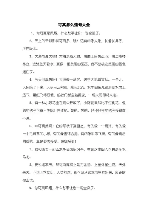 可真怎么造句大全