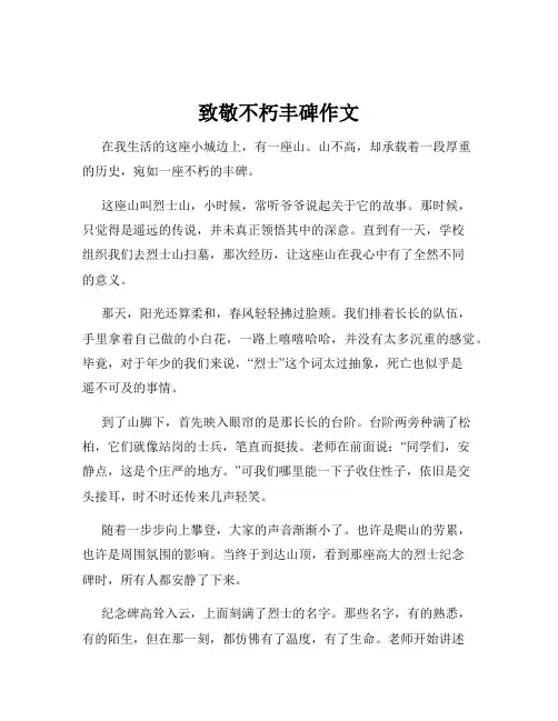 致敬不朽丰碑作文