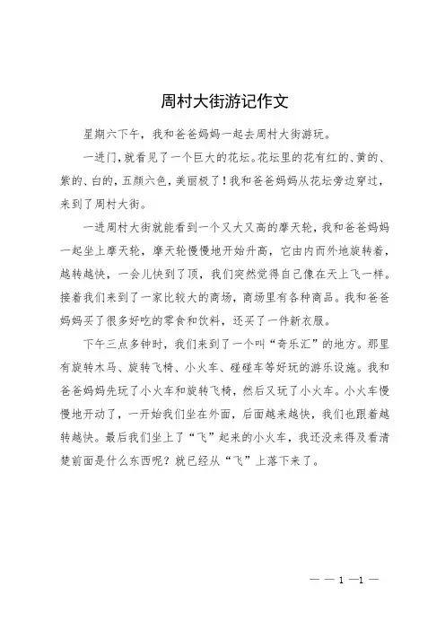 周村大街游记作文