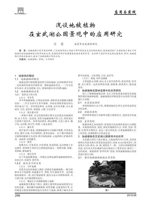 浅谈地被植物在玄武湖公园景观中的应用研究