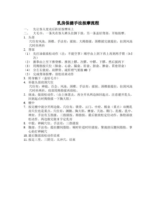 乳房保健手法按摩流程