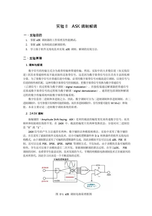 实验8、ASK调制解调(修改)