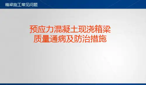 预应力砼现浇箱梁施工质量通病及预防措施