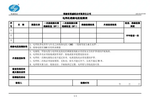 LS01-04-XZ-034电焊机绝缘电阻检测表
