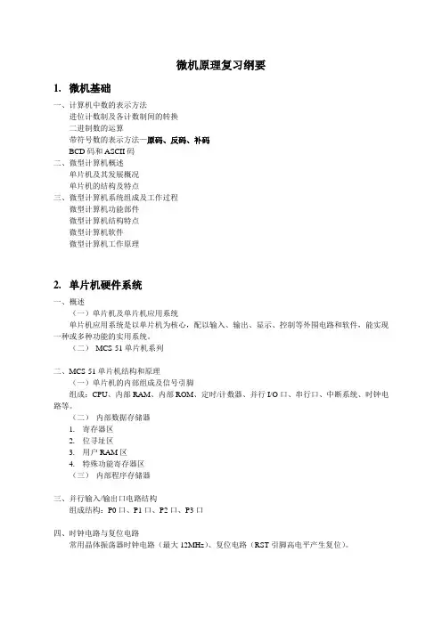 微机原理复习提纲