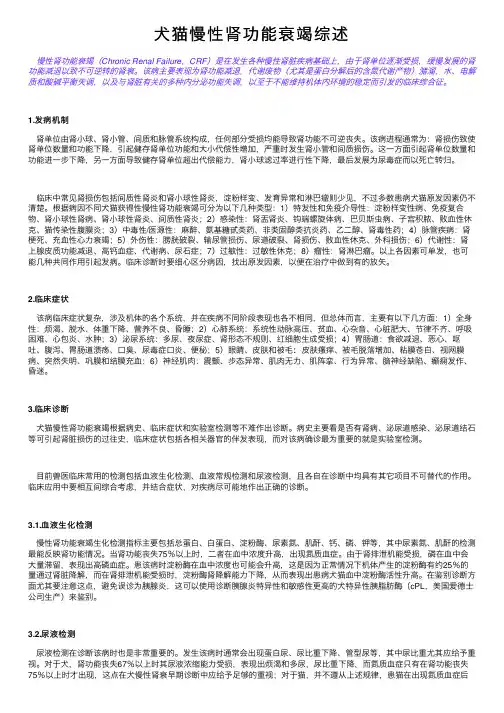犬猫慢性肾功能衰竭综述