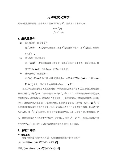 无约束优化算法--最速下降法