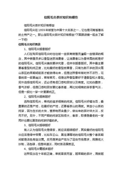 信阳毛尖茶叶知识有哪些