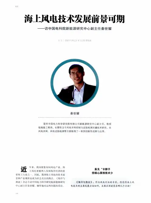 海上风电发展前景可期——访中国电科院新能源研究中心副主任秦世耀