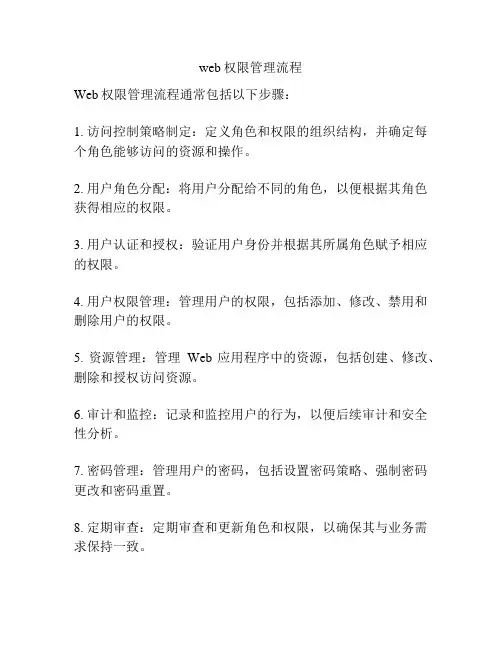 web权限管理流程