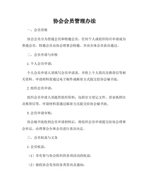 协会会员管理办法