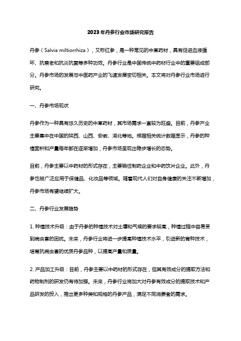 2023年丹参行业市场研究报告