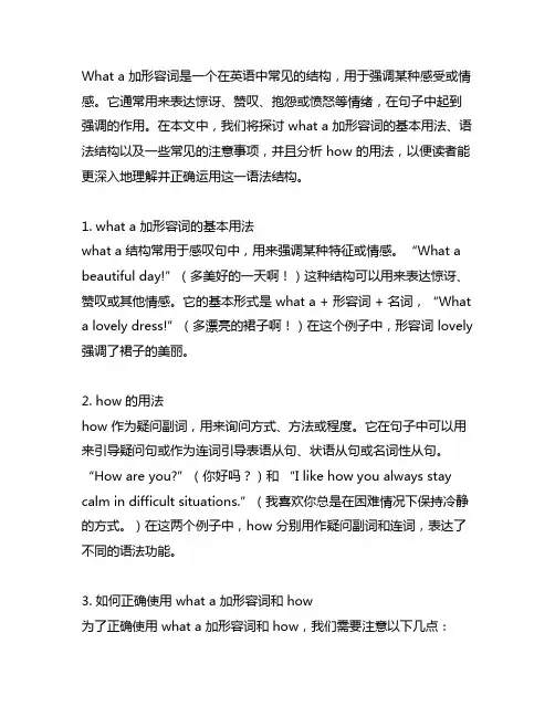what a 加形容词 和how的用法