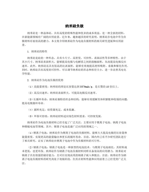 纳米硅负极