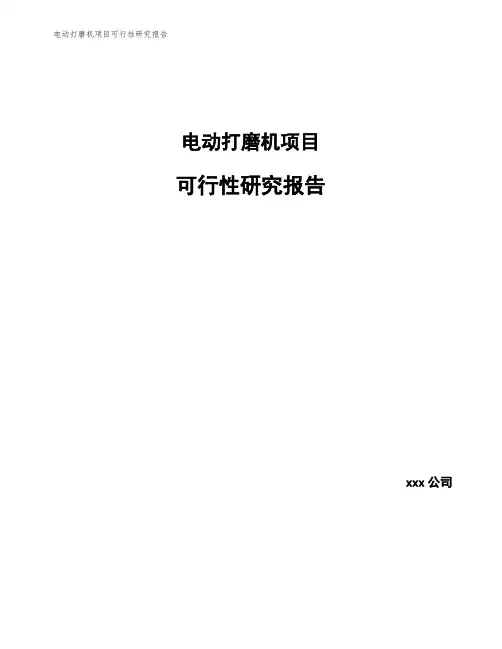 电动打磨机项目可行性研究报告