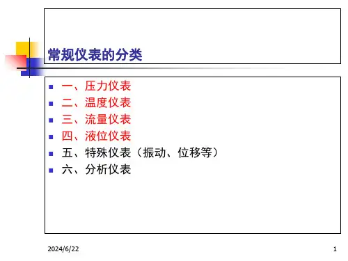 仪表基础课堂PPT
