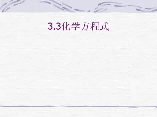 浙教版八年级科学下3.3化学方程式教学课件共16张PPT