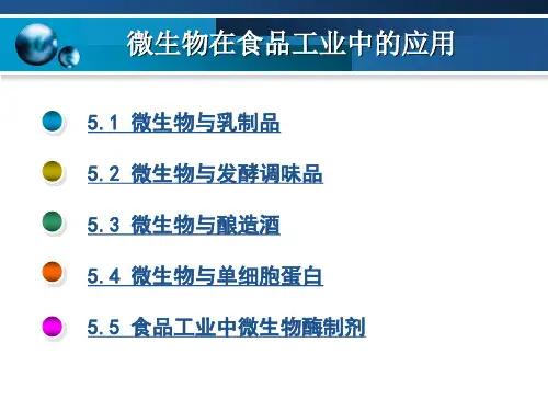 最新微生物在食品工业中应用PPT课件