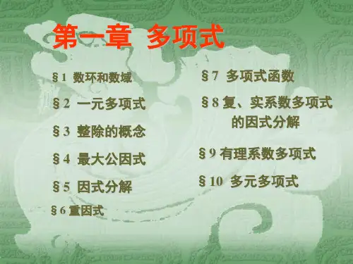 高等代数 第一章 多项式