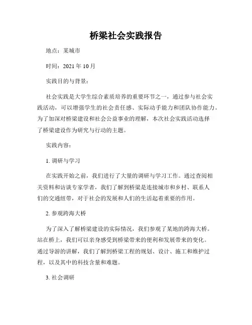 桥梁社会实践报告