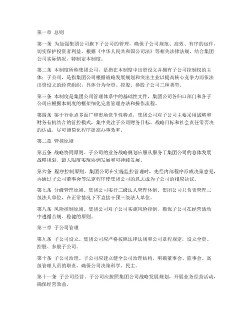 集团_子公司管理制度
