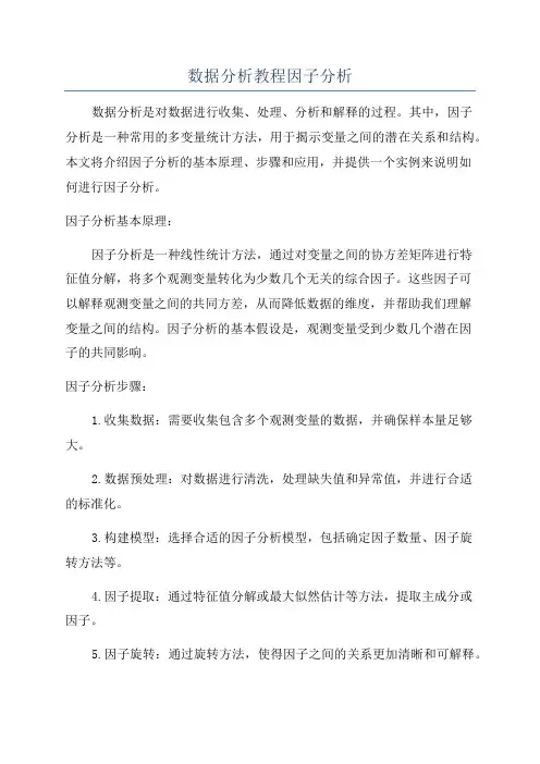 数据分析教程因子分析