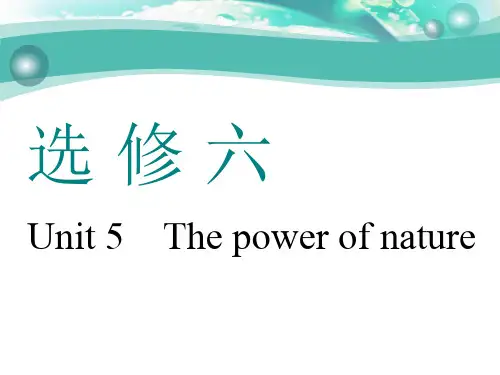 高考英语总复习选修六Unit 5 The power of nature