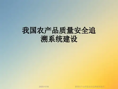 我国农产品质量安全追溯系统建设